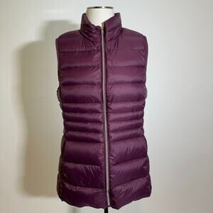 INTL Details Purple Down Fill Insulated Zip Up Puffer Vest Womens Size Medium M